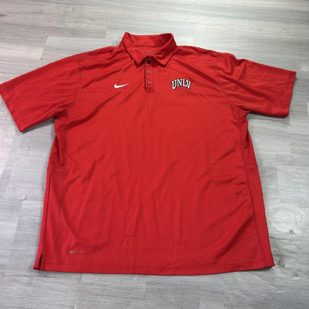 UNLV Rebels Polo Shirt Mens 2XL Red NCAA College Nike Dri Fit Golf Performance